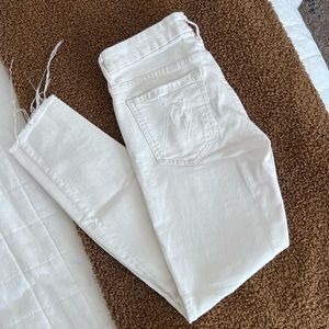 Mother Looker Ankle Fray mid-rise denim